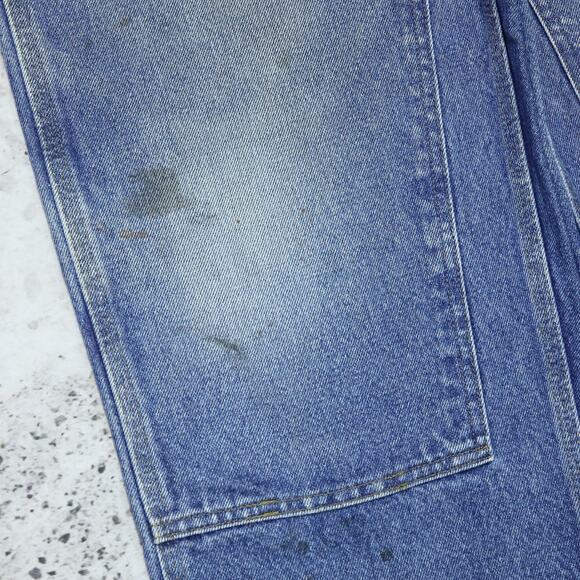 Vintage Carhartt B73 DST Faded Blue Jeans Denim Double Knee Carpenter Pant 35x29 - Picture 8 of 16